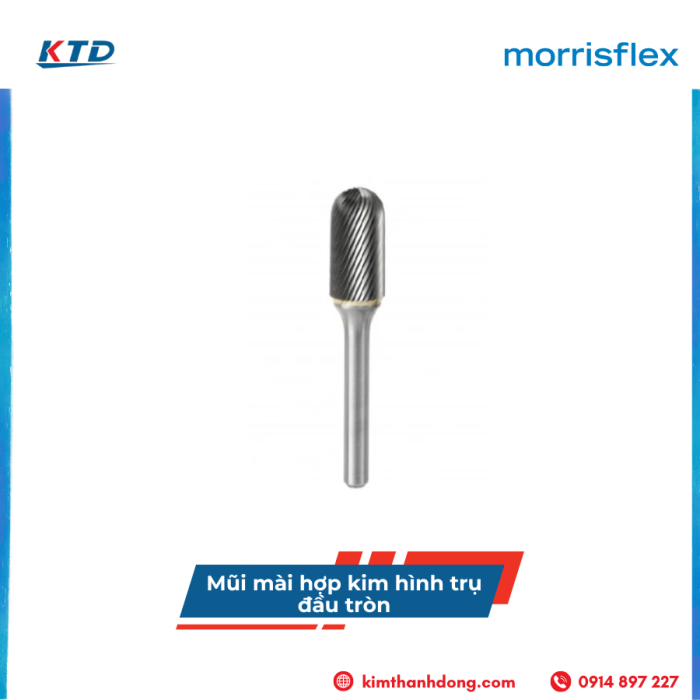 Mũi mài hợp kim hình trụ đầu tròn Morrisflex