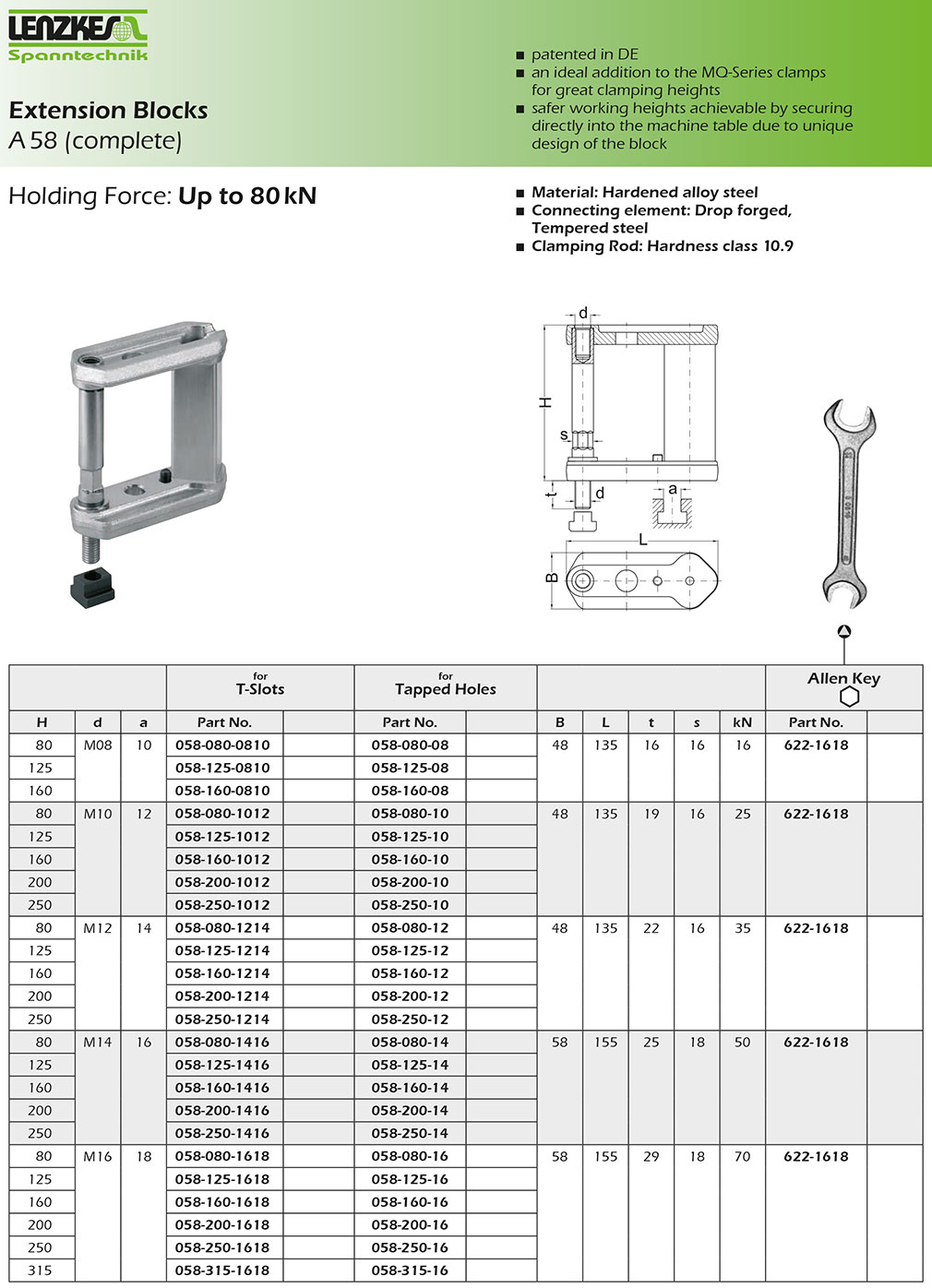 Kẹp khuôn A58 LENZKES -